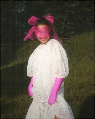 Wedding dresses made from second-hand curtains.#1